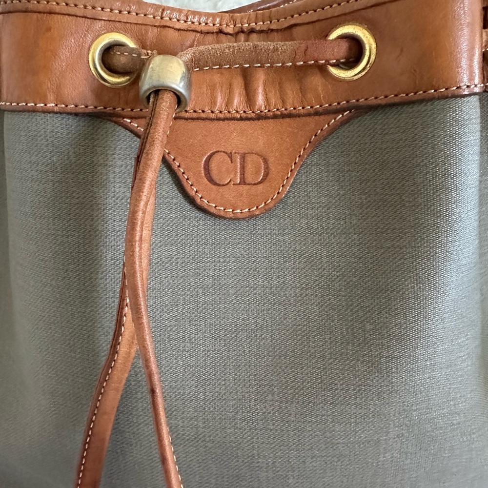 Dior Taupe Canvas Tote with Tan Leather Trim and Pouch - Picture 2 of 10